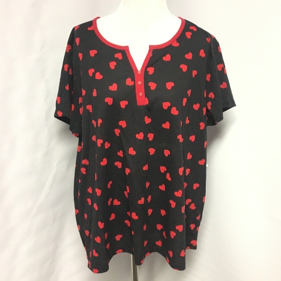 Simplybasic Sleepwear Top Heart Prints XL (16-18) - Picture 2 of 6